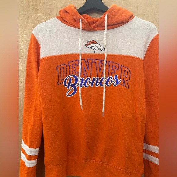 NFL Team Apparel Orange Hoodie with White Drawstrings - Picture 3 of 5